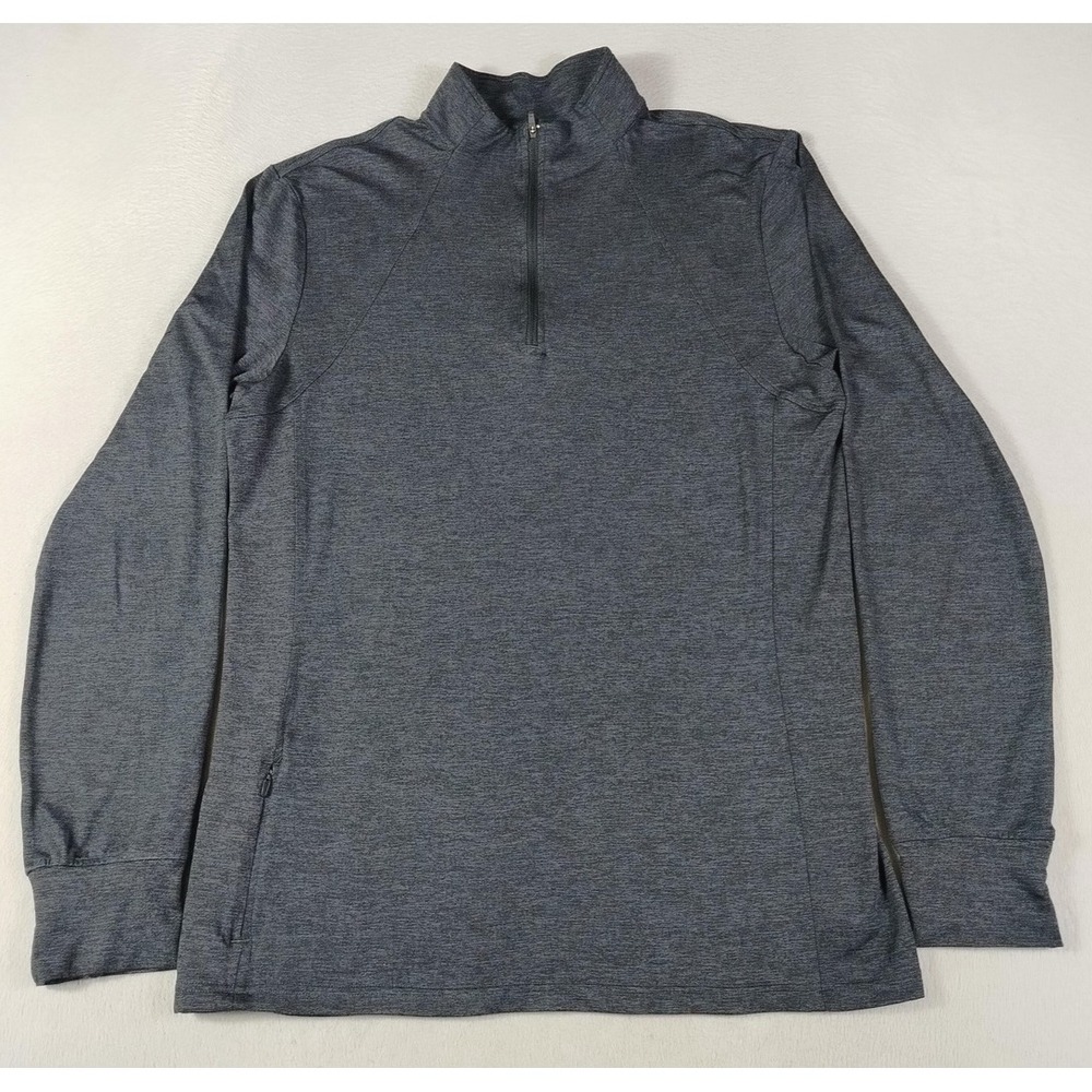 HYLETE Pullover Mens Medium Gray Quarter Zip Long Sleeve Athletic Activewear